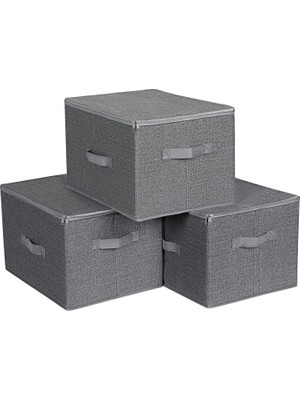 Songmics Kapaklı Saklama Kutuları, 3'lü Set RYZB03G