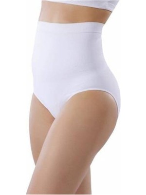 Kadın Beyaz Korseli Yüksek Bel Külot 1008
