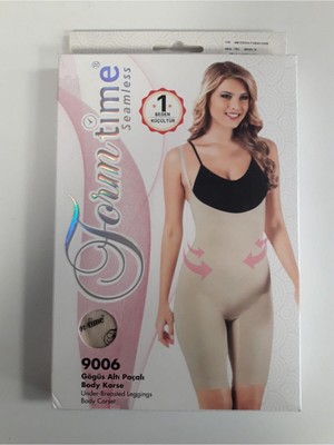 Kadın Göğüs Altı Paçalı Body Korse (Ten) 9006