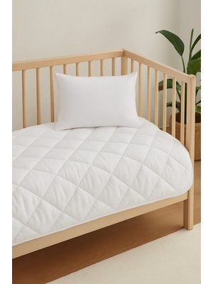 Nanosoft Bebek Yorgan ve Yastık Takımı 95x145 cm – Beyaz, Yumuşak Silikon Elyaf Dolgulu