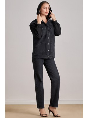 Slim Straight Siyah Jean Pantolon
