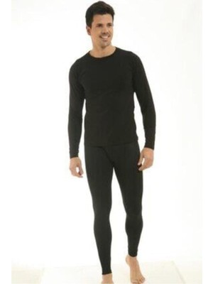Erkek Uzun Kollu Termal Takım Alt Üst Kışlık Içlik Siyah