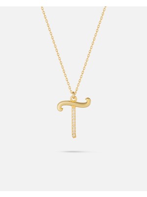 14 Ayar Kişiye Özel Zirkon Taşlı Harf Kolye