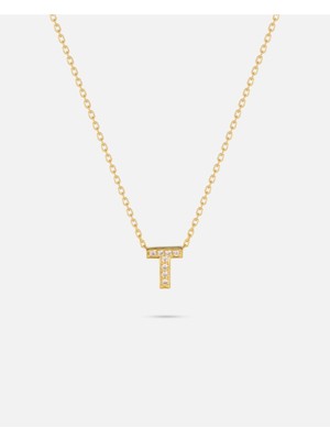 14 Ayar Altın Üç Boyutlu Harfli Kolye