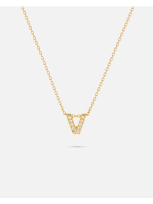 14 Ayar Altın Üç Boyutlu Harfli Kolye