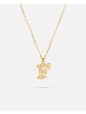 14 Ayar Altın Taşlı Harfli Kolye