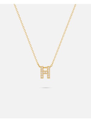 14 Ayar Altın Üç Boyutlu Harfli Kolye