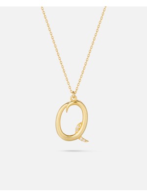 14 Ayar Kişiye Özel Zirkon Taşlı Harf Kolye