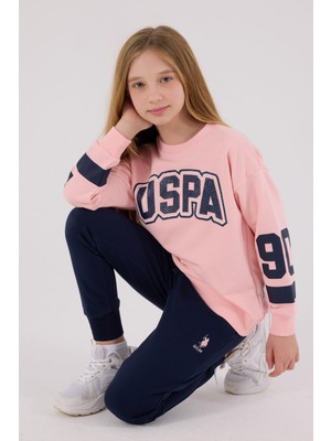 U.S. Polo Assn. U.S. Polo Assn 4 - 5 Yaş Kız İkili Takım Açık Pembe Lastikli Paça ile Şık ve Rahat