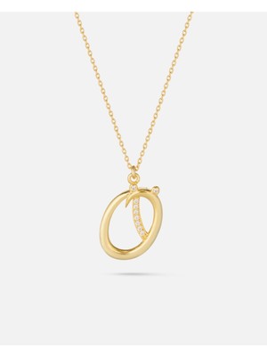 14 Ayar Kişiye Özel Zirkon Taşlı Harf Kolye