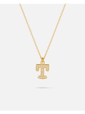 14 Ayar Altın Taşlı Harfli Kolye