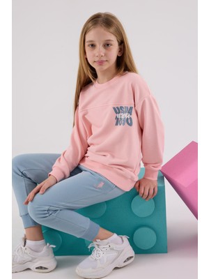 U.S. Polo Assn. Kız Ikili Takım Açık Pembe Lastikli Paça 3 İplik Şardonlu Kumaş Kadın Sezon