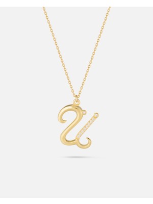 14 Ayar Kişiye Özel Zirkon Taşlı Harf Kolye