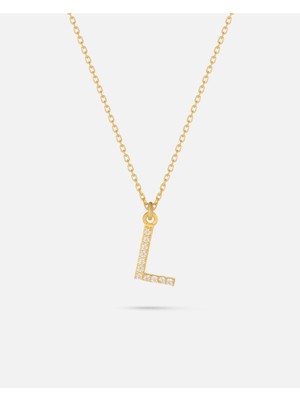 14 Ayar Altın Kişiye Özel Zirkon Taşlı Harf Kolye