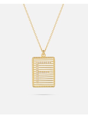 14 Ayar Altın Harfli Çerçeve Kolye