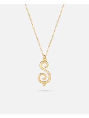 14 Ayar Kişiye Özel Zirkon Taşlı Harf Kolye