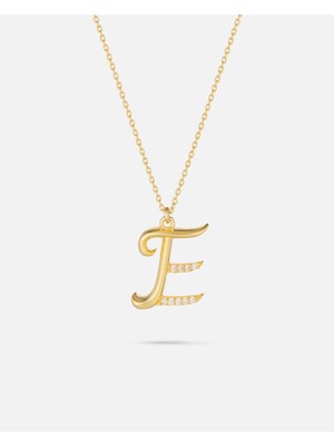 14 Ayar Kişiye Özel Zirkon Taşlı Harf Kolye