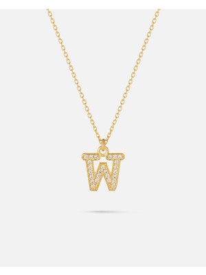 14 Ayar Altın Taşlı Harfli Kolye