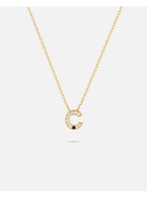 14 Ayar Altın Üç Boyutlu Harfli Kolye