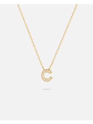 14 Ayar Altın Üç Boyutlu Harfli Kolye