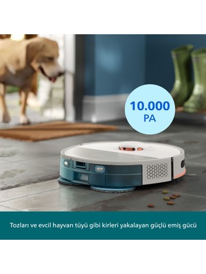 Philips 5000 Serisi Islak Kuru Robot Süpürge, Yüksek Emiş Gücü, Uzun Çalışma Süresi, HomeRun, Otomatik Boşaltma İstasyonu, Beyaz, XU5100/20