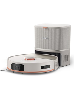 Philips 5000 Serisi Islak Kuru Robot Süpürge, Yüksek Emiş Gücü, Uzun Çalışma Süresi, HomeRun, Otomatik Boşaltma İstasyonu, Beyaz, XU5100/20