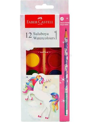 Faber-Castell Unicorn Sulu Boya 12 Renk ve Kurşun Kalem