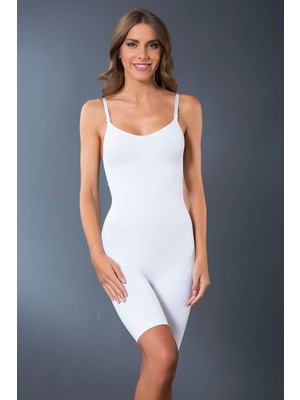 Kadın Beyaz Tam Boy Paçalı Korse 9002