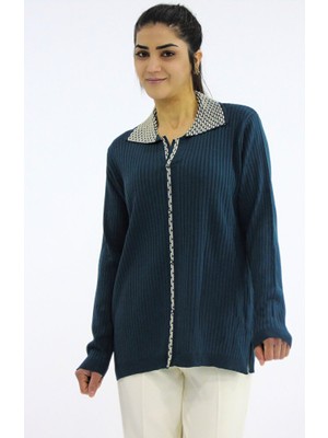 Tuğra Pola Yaka Triko Bluz