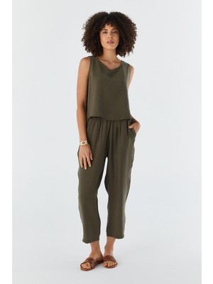 Askılı Bluz Pantolon Takım Hakı