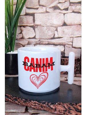 Canım Babam Baskılıt Kulplu Latte Fincanı Kupa Bardak