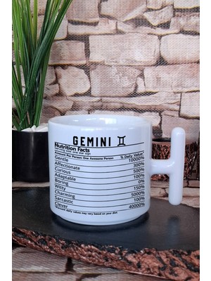 Ikizler Burcu Gemini Nutrition Facts Eğlenceli Hediyelik Baskılı T Kulplu Latte Fincanı Kupa Bardak