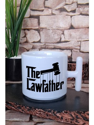 The Lawfather Baskılı Komik Avukat Hediyelik Baskılı T Kulplu Latte Fincanı Kupa Bardak