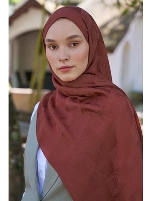 Ed Scarf Welness Dama Monogram Desen Şal 01092025-KIREMIT