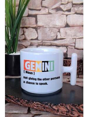 Gemini Noun Definition Baskılı Ikizler Burcu Astroloji Hediye T Kulplu Latte Fincanı Kupa Bardak