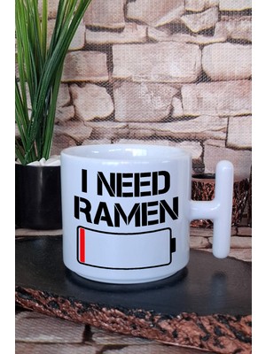 I Need Ramen Baskılı Japon Noodle Aşkı Anime Manga Baskılı T Kulplu Latte Fincanı Kupa Bardak