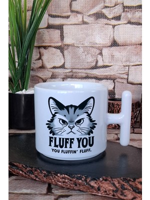 Kedi Komik Alaycı Esprili Kedisever Kedi Sahibi Hediye Baskılı T Kulplu Latte Fincanı Kupa Bardak