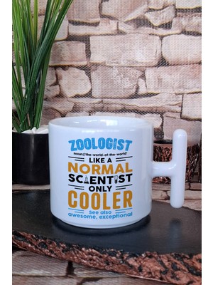 Zoologist Noun Baskılı Zoolog Hayvan Bilimci Hediyelik T Kulplu Latte Fincanı Kupa Bardak
