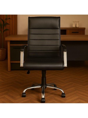 Staryo Yönetici Koltuğu–ergonomik Bel Destekli, Ayarlanabilir Yükseklikli, Krom Ayaklı