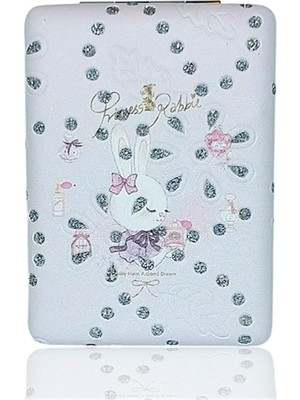 Dikdörtgen Makyaj Aynası Sevmli Tavşan Beyaz