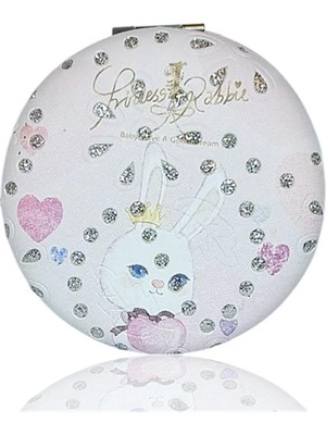 Yuvarlak Makyaj Aynası Sevmli Tavşan Pembe