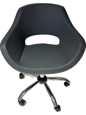 Ekopol Sandalye Krom Metal Ayaklı Deri | Ofis, Çocuk Odası Çalışma Sandalyesi (Ayarlanabilir) Monaco