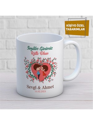 Kişiye Özel Isim Yazılabilir Sevgi Temalı Kupa Bardak