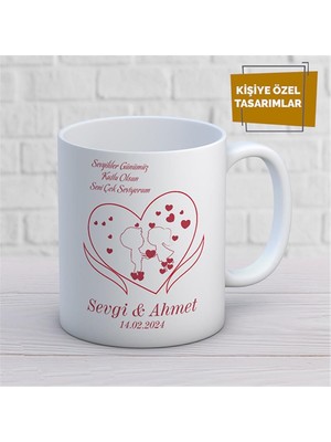 Kişiye Özel Isim Yazılabilir Sevgi Temalı Kupa Bardak