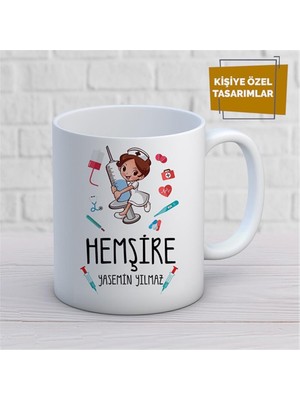 Kişiye Özel Isim Yazılabilir Hemşire Kupa Bardak