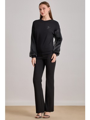 Oversize Siyah Örme Bluz