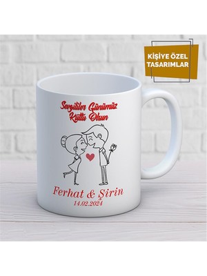Kişiye Özel Isim Yazılabilir Sevgi Temalı Kupa Bardak
