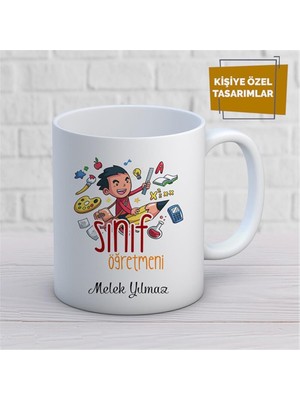 Kişiye Özel Isim Yazılabilir Sınıf Öğretmeni Kupa Bardak