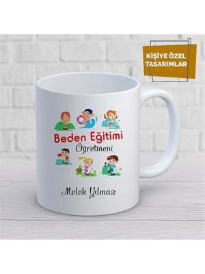 Kişiye Özel Isim Yazılabilir Bedeneğitimi Öğretmeni Kupa Bardak