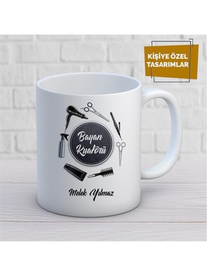 Kişiye Özel Isim Yazılabilir Bayan Kuaförü Kupa Bardak